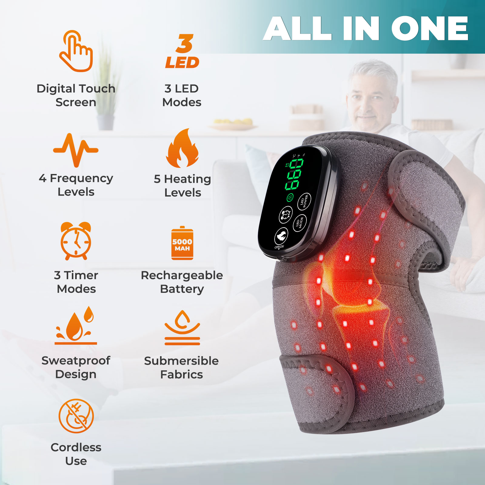 Rodillera con Luz Roja Inalámb - Smart Knee Wrap reseña y precio